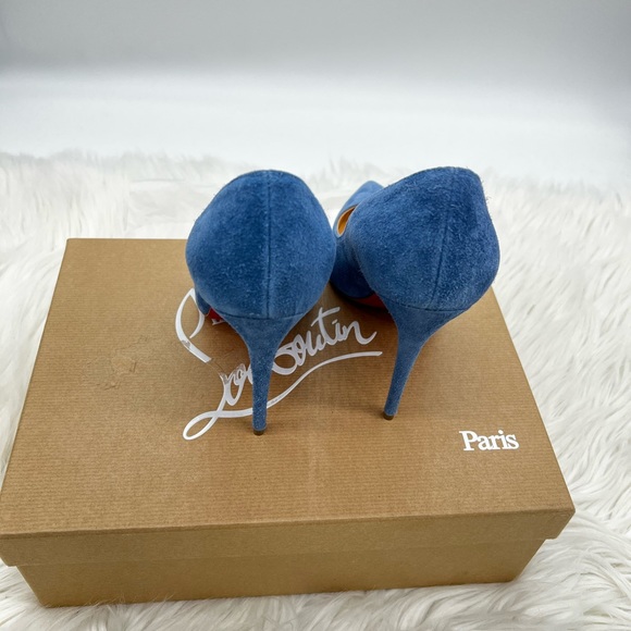 Christian Louboutin | Kate 100mm Velour Pumps - Picture 9 of 14